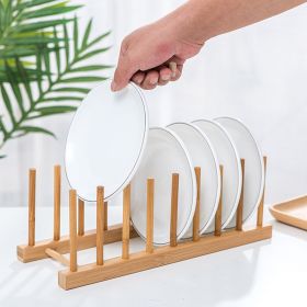 1pc Bamboo Dish Plate Bowl Drainer Storage; Cup Book Pot Lid Cutting Board Drying Rack; Stand Drainer Storage Holder Organizer Kitchen Cabinet; K