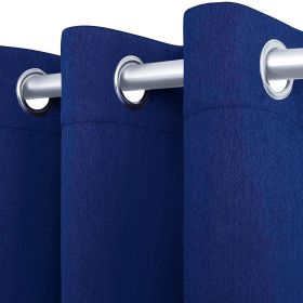 2 Panels 42x84 inch Navy Blue Blackout Curtains for Bedroom with Grommet Black Out Room Darkening Window Curtains Thermal Insulated Drape