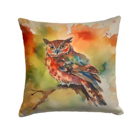 Elf Owl Throw Pillow Machine Washable, Indoor Outdoor Decorative Pillow for Couch, Bed or Patio, 14Hx14W