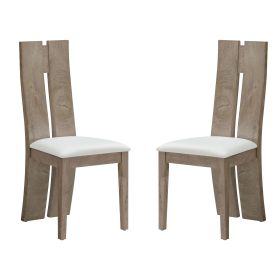 Dining Chair Set of 2 MDF, sponge .PU Leather Upholstered Cushion Seat Wooden Back Side Chairs Wood Armless Dining Chairs with High Back.