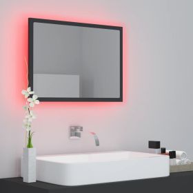 vidaXL LED Bathroom Mirror Grey 60x8.5x37 cm Acrylic (Option: as picture)