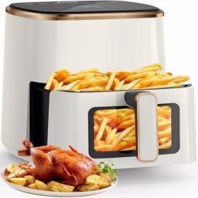 Air Fryer, 5.3Qt With Observation Window, 7 Custom Presets, Intelligent Digital Touch Screen, Non Stick Pan And Dishwasher Safety Basket FBA Ware (Color: White)