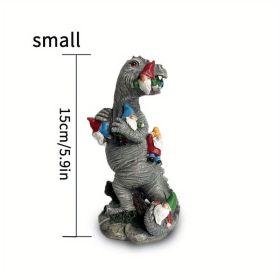 1pc Dinosaur Gnomes Outdoor Garden Decorations, Miniature Dinosaur Gnomes Outdoor Statue For Patio Lawn Yard Decor Housewarming Garden Gift (size: 5.91inch)