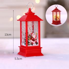 1pc Christmas Lantern Decoration; Vintage Style Hanging Electric Candle Oil Lamp; Christmas Ornaments For Tables & Desks; Holiday Home Decor (Color: Red Old Man Small Flame Lamp)