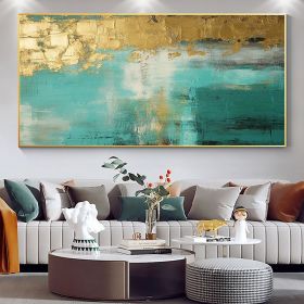 Handmade Oil Painting Large Original Gold Oil Painting on Canvas Abstract Gold Art Painting Bedroom Wall Decor Modern Textured Wall Art Decorativ (Style: 01, size: 70x140cm)