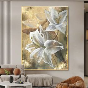 Hand Painted Oil Paintings Hand Painted High quality Flowers Contemporary Modern Rolled Canvas Living Room Hallway Luxurious Decorative Painting (Style: 01, size: 60X90cm)