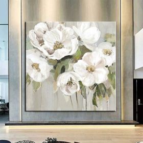 Hand Painted Oil Paintings Hand Painted Wall Art Flower Modern Abstract Living Room Hallway Bedroom Luxurious Decorative Painting (Style: 01, size: 120x120cm)