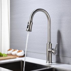 Pulling Nozzle Kitchen Faucet (Option: Brushed Nickel)